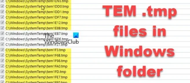Windows SystemTemp フォルダー内の TEM .tmp ファイルを削除できますか?