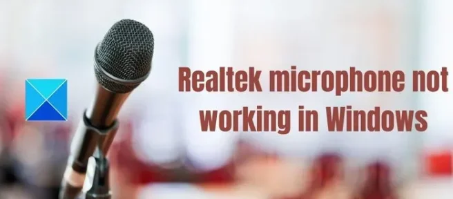 Realtek マイクが Windows 11/10 で動作しない